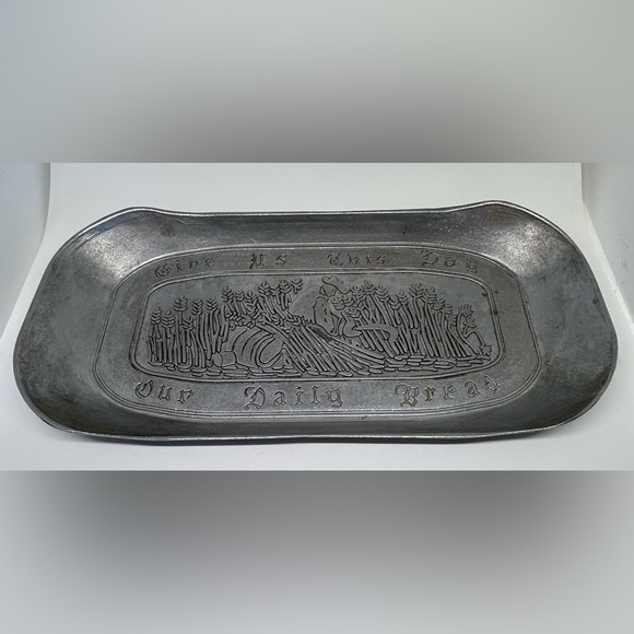VTG Give Us This Day Our Daily Bread Metal Bread Tray Dish - Picture 2 of 7